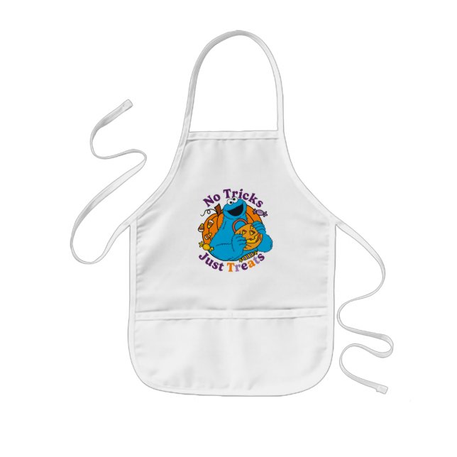 Cookie Monster | No Tricks Just Treats Kids Apron (Front)