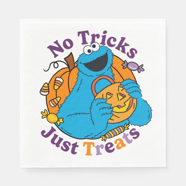 Cookie Monster | No Tricks Just Treats Napkin (Front)