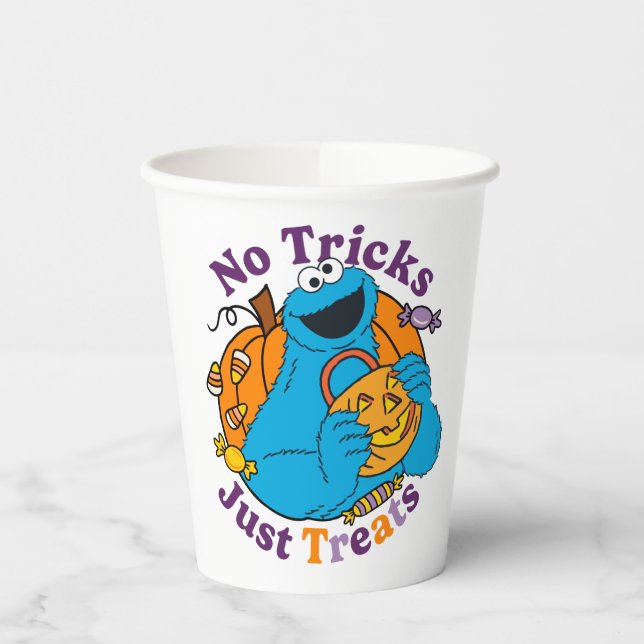 Cookie Monster | No Tricks Just Treats Paper Cups (Left)