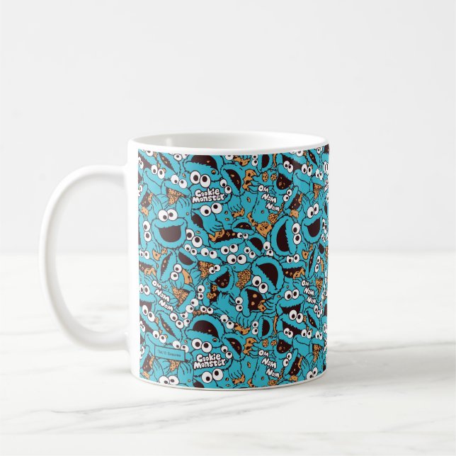 Cookie Monster | Nom Nom Nom Pattern Coffee Mug (Left)