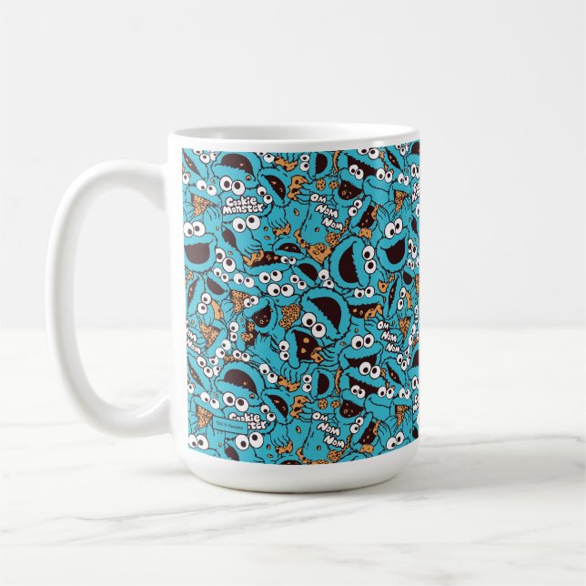 Cookie Monster | Nom Nom Nom Pattern Coffee Mug (Left)