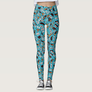 Cookie Monster Nom Nom Nom Pattern Leggings