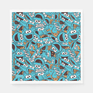 Cookie Monster Nom Nom Nom Pattern Napkin