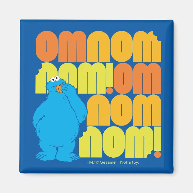 Cookie Monster Nom Nom Pattern Magnet (Front)