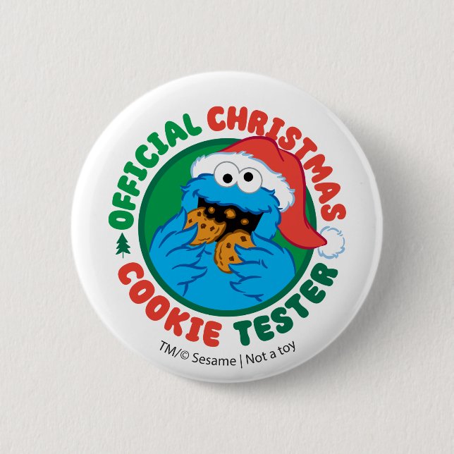 Cookie Monster | Official Christmas Cookie Tester 6 Cm Round Badge (Front)