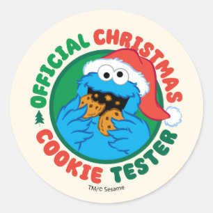 Cookie Monster   Official Christmas Cookie Tester Classic Round Sticker