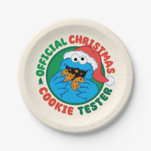 Cookie Monster   Official Christmas Cookie Tester Paper Plate