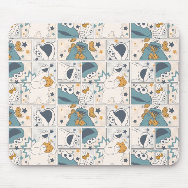 Cookie Monster | Om Nom Nom Comic Pattern Mouse Pad (Front)