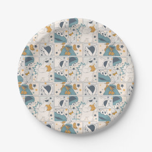 Cookie Monster   Om Nom Nom Comic Pattern Paper Plate