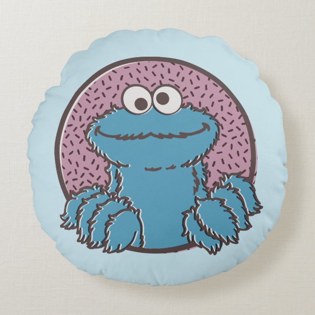 Cookie Monster | Om Nom Nom Round Cushion (Front)