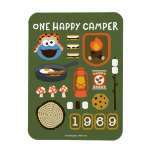 Cookie Monster   One Happy Camper Magnet