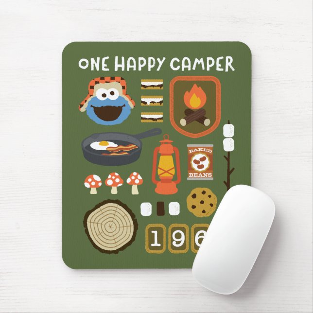 Cookie Monster | One Happy Camper Mouse Pad (With Mouse)
