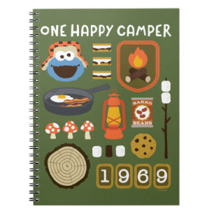 Cookie Monster   One Happy Camper Notebook