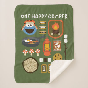 Cookie Monster   One Happy Camper Sherpa Blanket