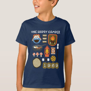 Cookie Monster   One Happy Camper T-Shirt
