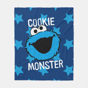 Cookie Monster Pattern Face Fleece Blanket