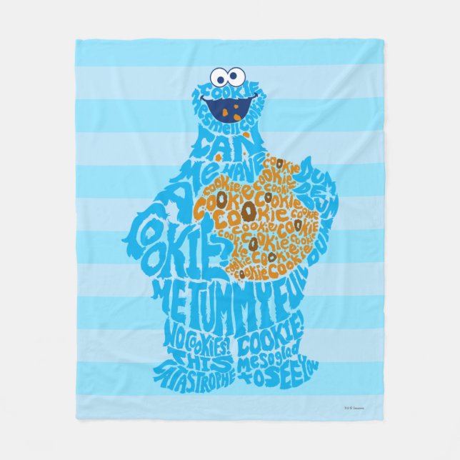Cookie Monster Pattern Fill Fleece Blanket (Front)