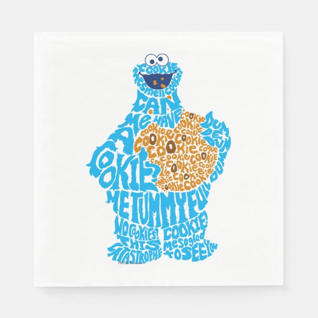 Cookie Monster Pattern Fill Napkin (Front)
