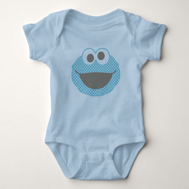 Cookie Monster Polka Dot Face Baby Bodysuit (Front)