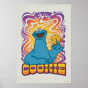 Cookie Monster   Psychedelic Poster
