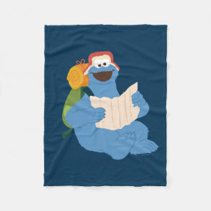 Cookie Monster Reading A Map Fleece Blanket