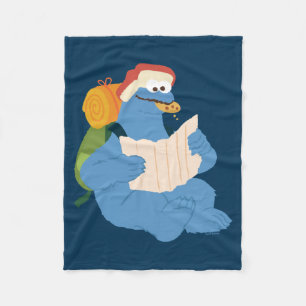 Cookie Monster Reading A Map Fleece Blanket