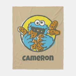 Cookie Monster Retro Fleece Blanket