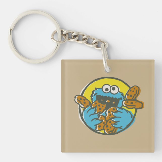 Cookie Monster Retro Key Ring (Front)
