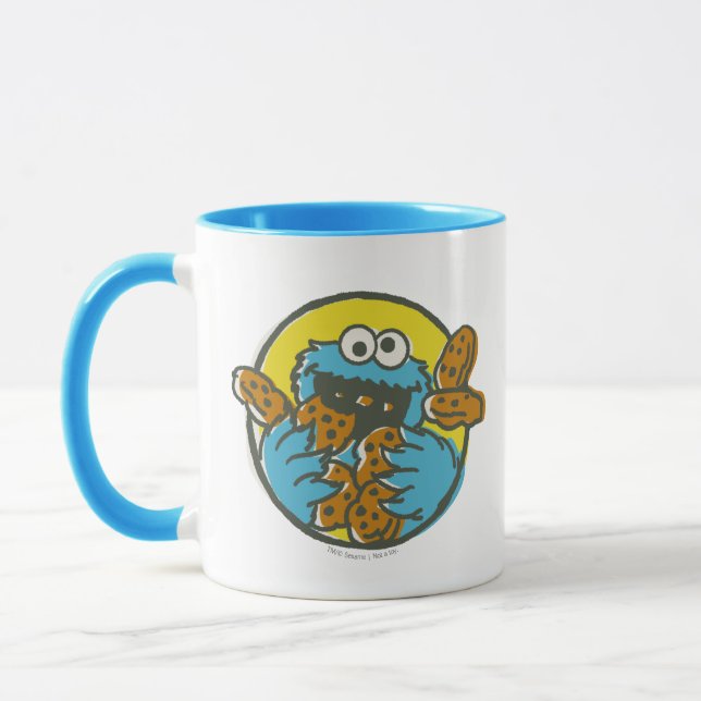 Cookie Monster Retro Mug (Left)