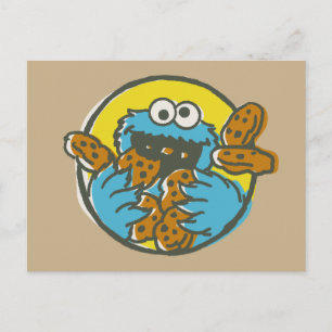 Cookie Monster Retro Postcard