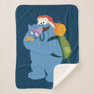 Cookie Monster Searching for Cookies Sherpa Blanket