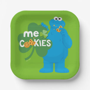 Cookie Monster   Shamrock Love Paper Plate