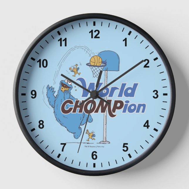 Cookie Monster | Shooting Basketball Hoops Clock (Front)