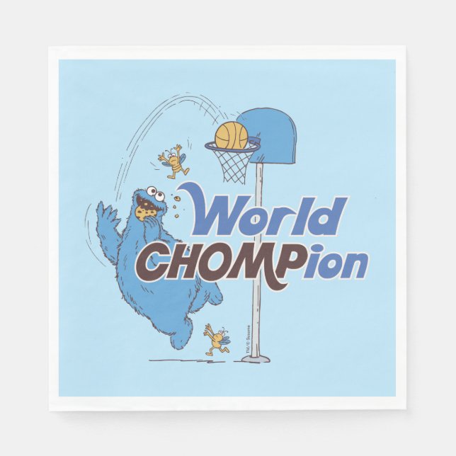 Cookie Monster | Shooting Basketball Hoops Napkin (Front)