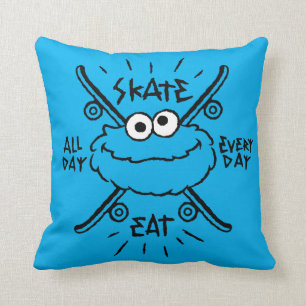 Cookie Monster Skate Logo - Skate, Eat, 24/7 Cushion