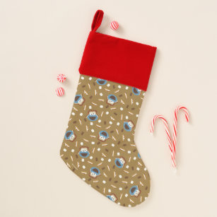 Cookie Monster S'mores Pattern Christmas Stocking