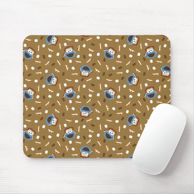 Cookie Monster S'mores Pattern Mouse Pad (With Mouse)