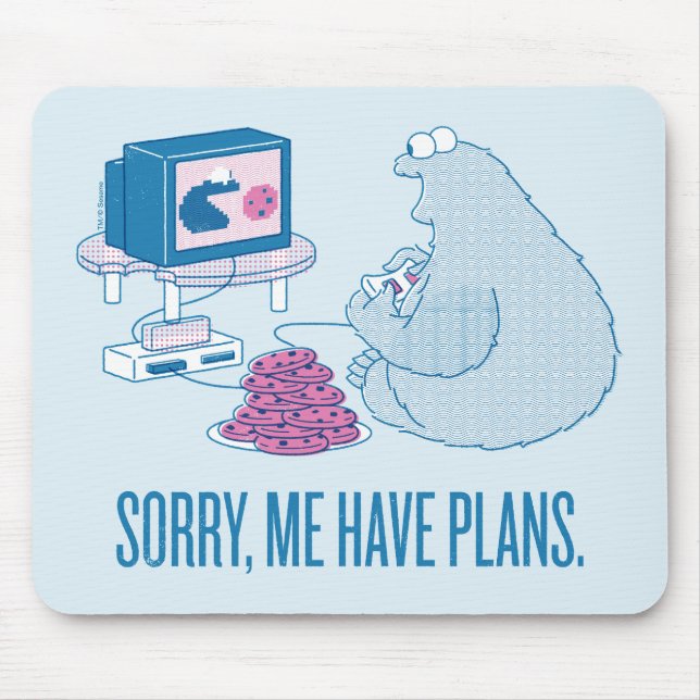 Cookie Monster | Sorry, Me Have Plans Mouse Pad (Front)