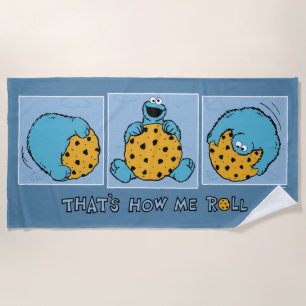 Cookie Monster   That's How Me Roll Beach Towel