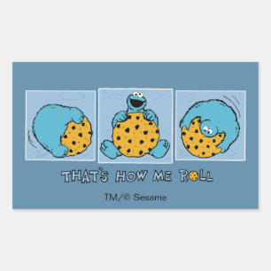 Cookie Monster   That's How Me Roll Rectangular Sticker