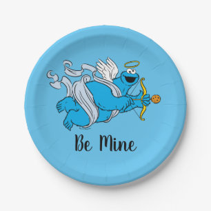 Cookie Monster Valentine's Cupid Paper Plate