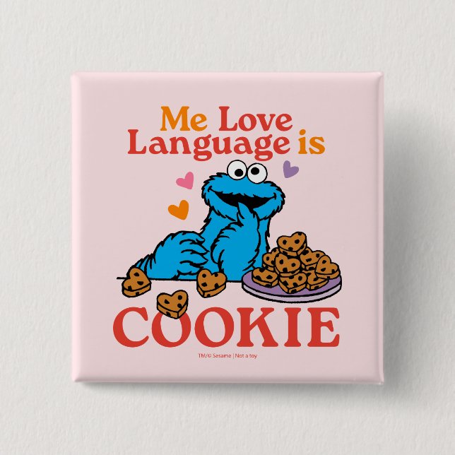 Cookie Monster | Valentine's Day Quote 15 Cm Square Badge (Front)