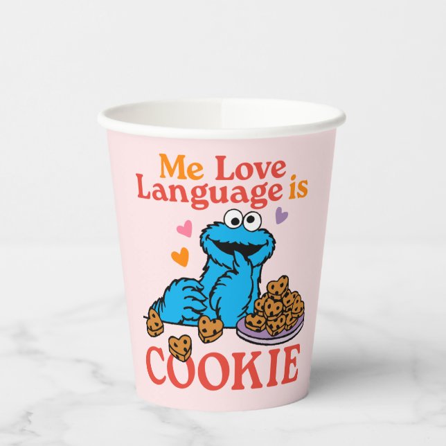 Cookie Monster | Valentine's Day Quote Paper Cups (Left)