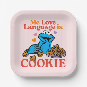 Cookie Monster Valentine's Day Quote Paper Plate