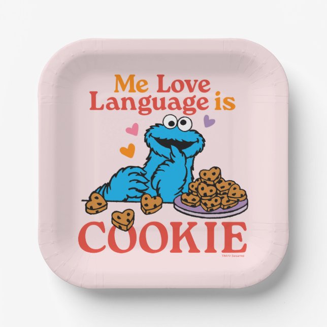 Cookie Monster | Valentine's Day Quote Paper Plate (Front)