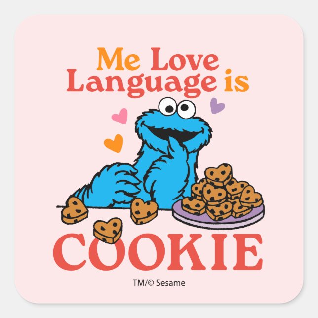 Cookie Monster | Valentine's Day Quote Square Sticker (Front)