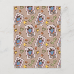 Cookie Monster Wanted Pattern Postcard