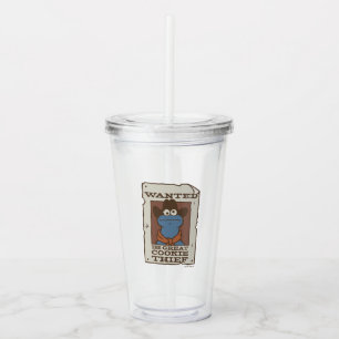 Cookie Monster   Wanted Poster Acrylic Tumbler