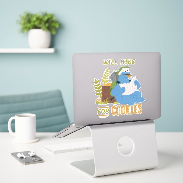 Cookie Monster | Will Hike For Cookies (Laptop On Desk)