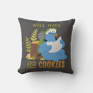 Cookie Monster   Will Hike For Cookies Cushion